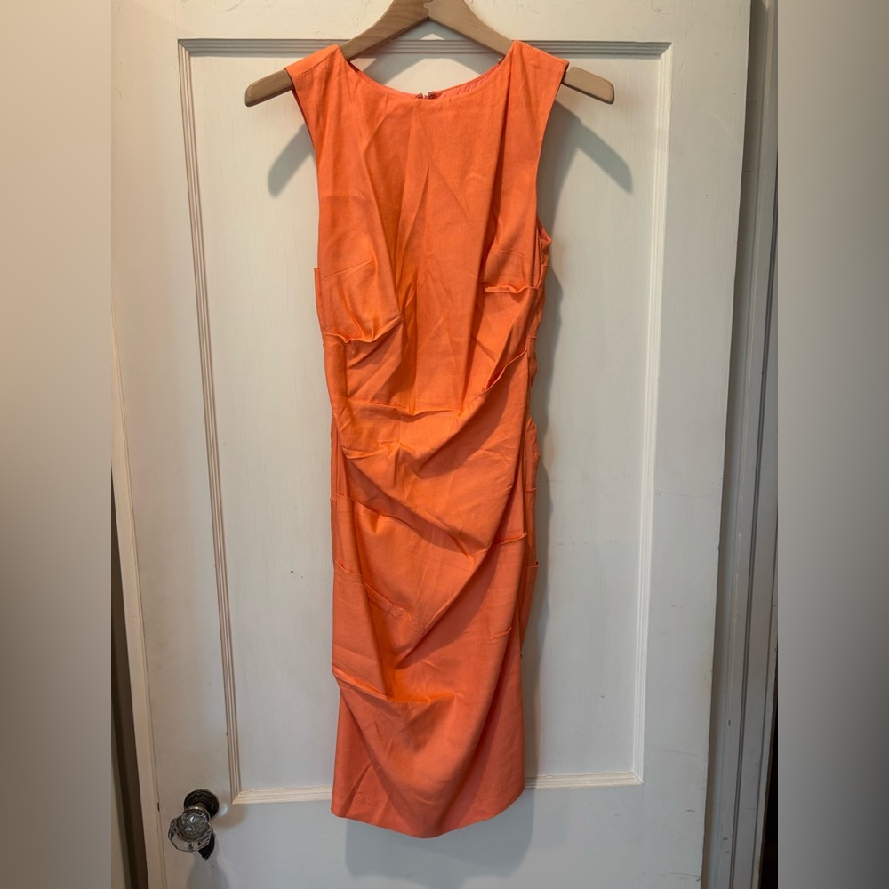 Nicole Miller Vibrant Orange Strapless Dress